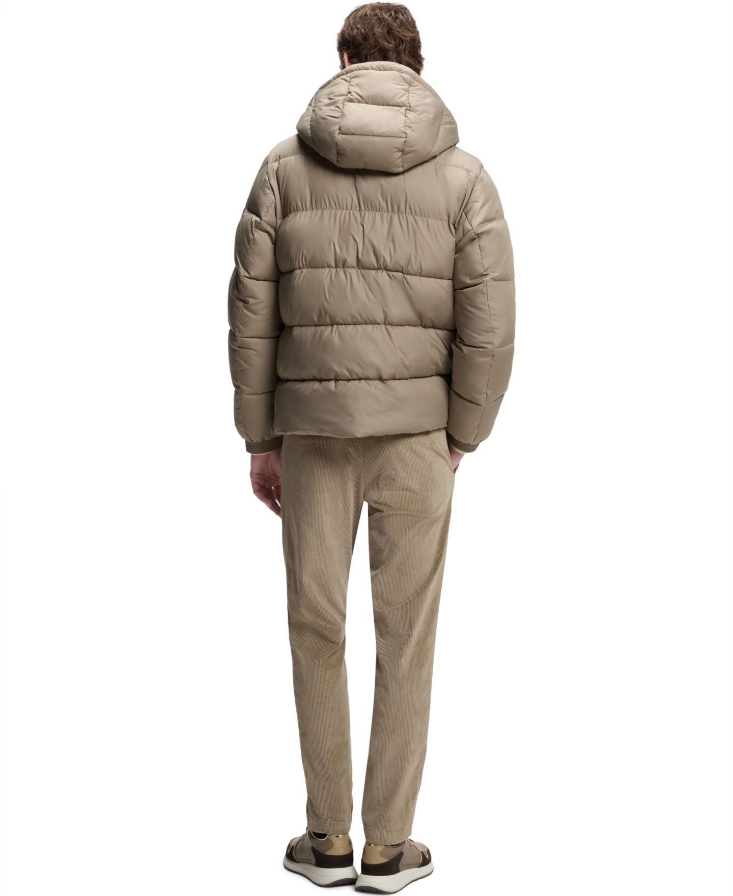 Мужская куртка Hugo Boss H-Colter Water-Repellent Regular-Fit Puffer, цвет: Коричневый — фото 2