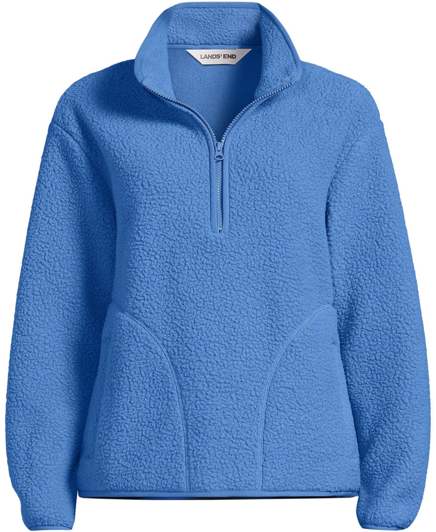 Женский свитер Lands' End Plus Size High Pile Half Zip Fleece Pullover, цвет: Кобальтовый синий — фото 4