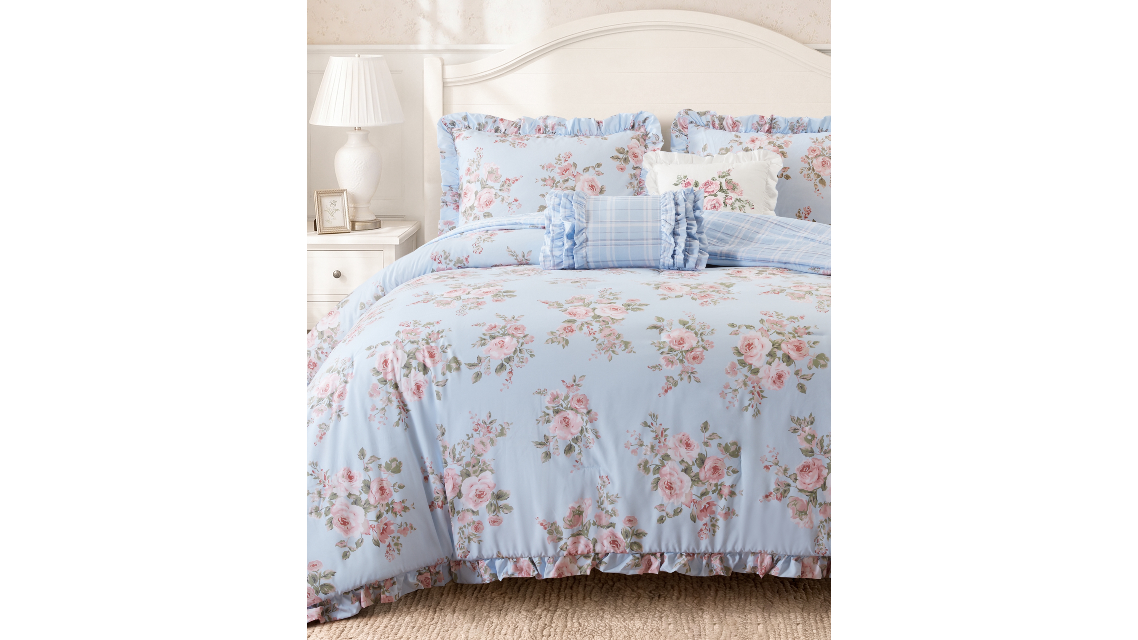 Madison Park Essentials Elena Floral 5-Piece Comforter Set, Full/Queen