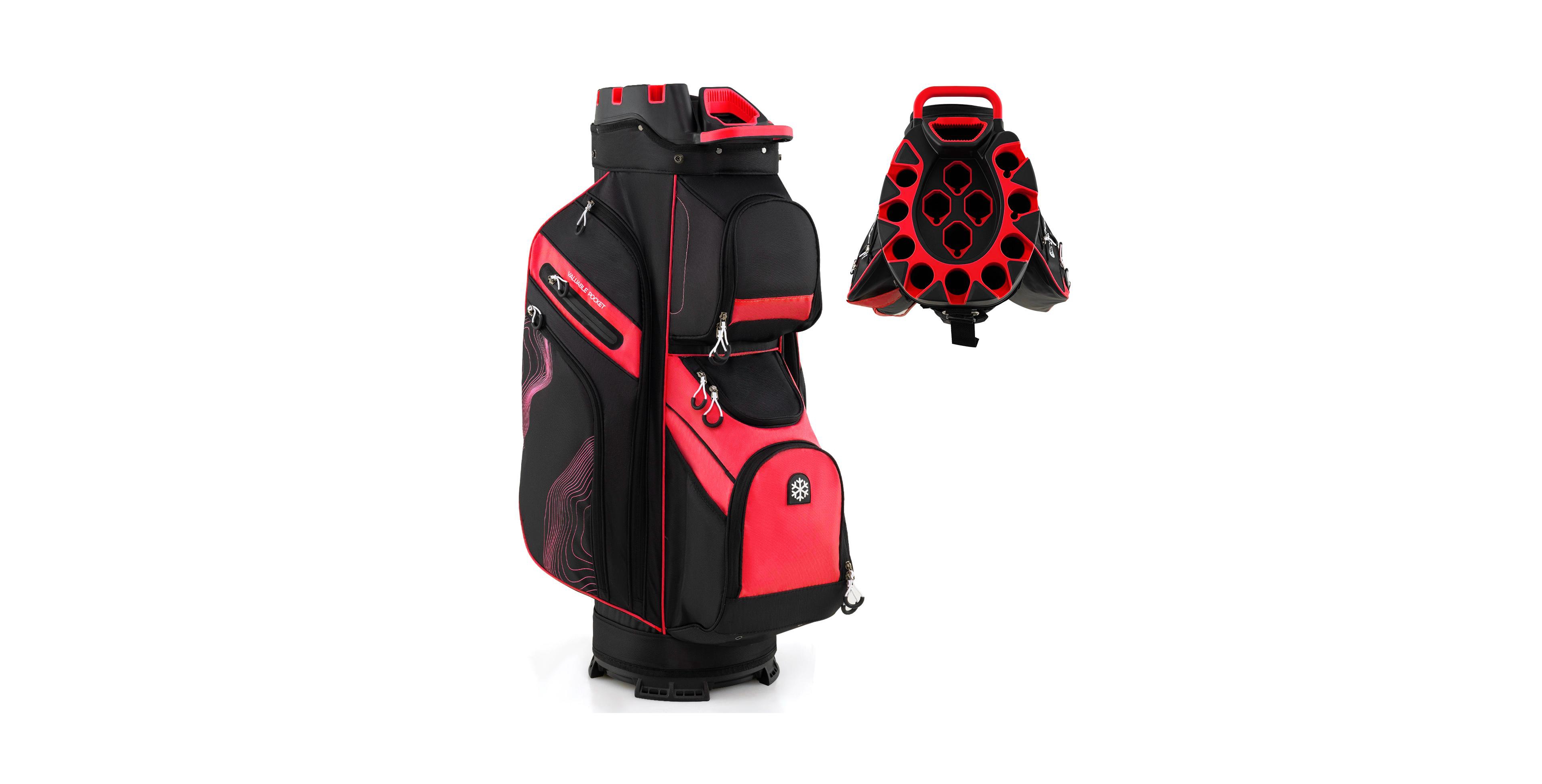 Gymax Golf Cart Bag Molded Lock Top 14-Way Full Length Dividers 11 Pockets