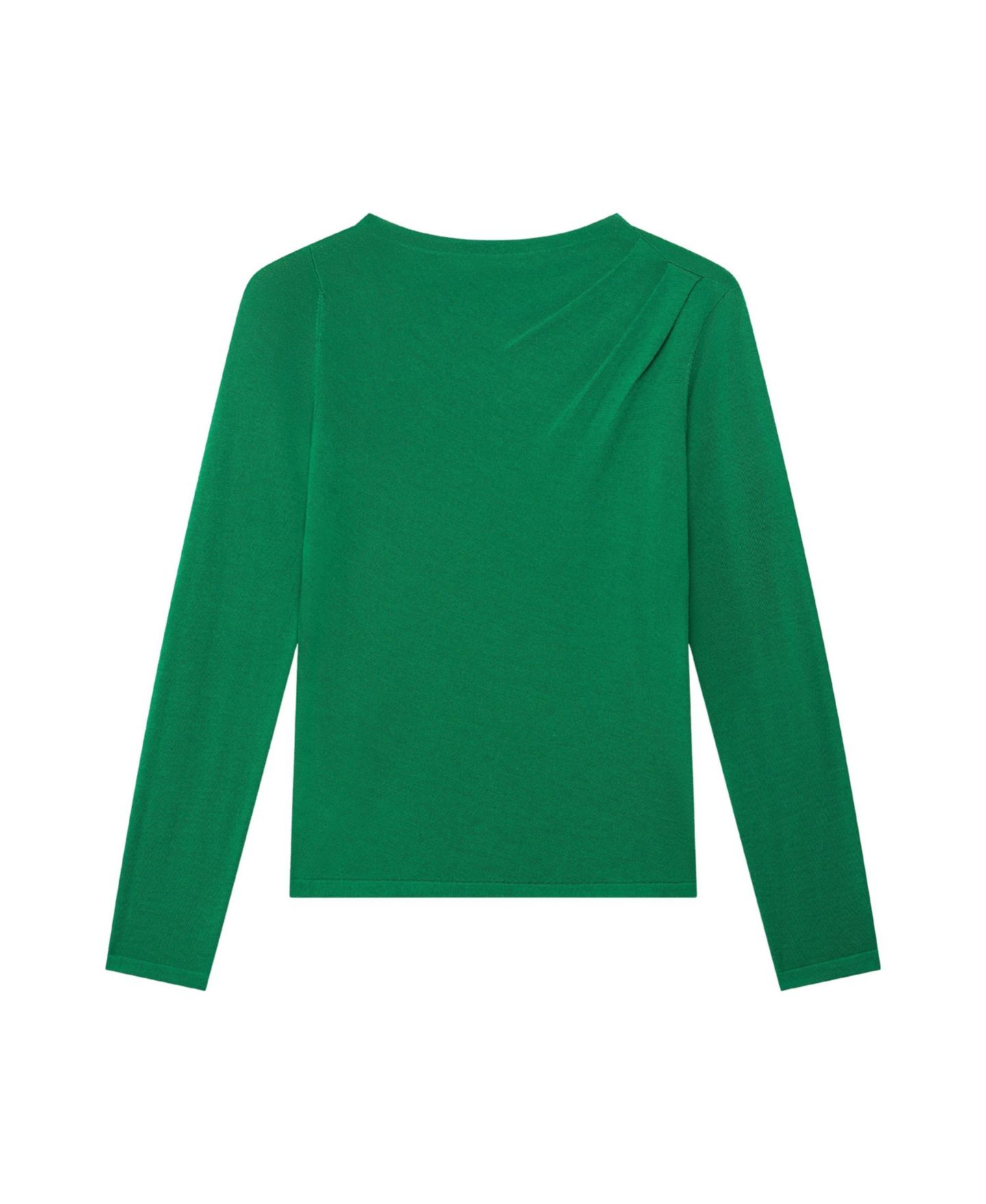 Женский топ The Fold Rona Merino Wool Asymmetric Neck Long-Sleeve, цвет: Зелёный — фото 6