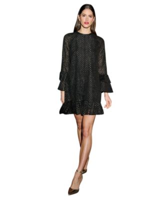 Women's Foil Print Flared Sleeve Tunic