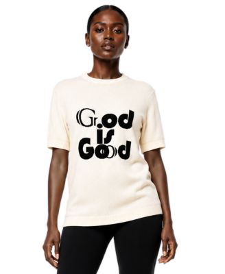 Women's God Is Good Elbow-Length Lightweight Crewneck Sweater
