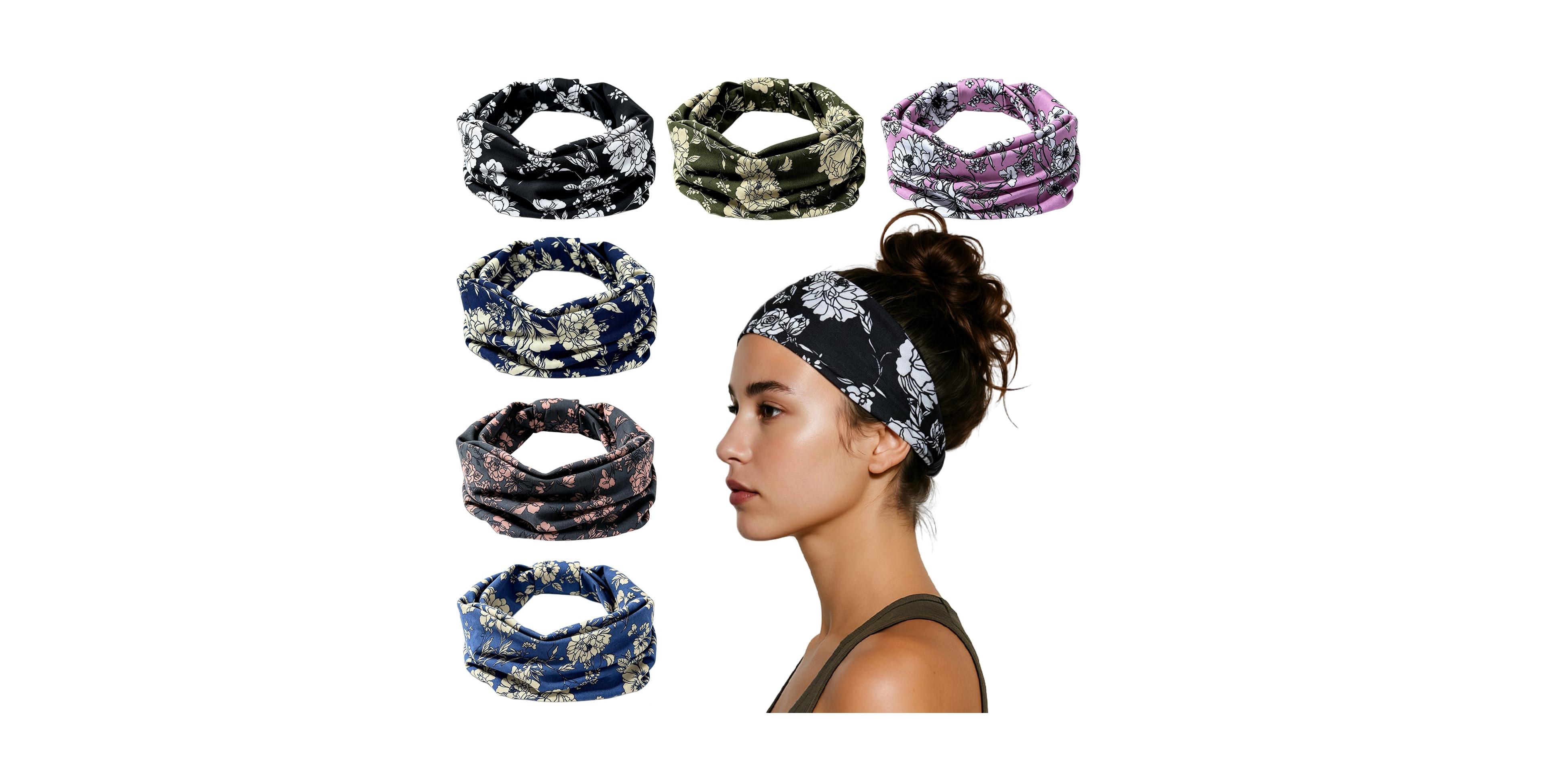 peneyon Knotted Floral Wide Headbands, 6-Piece Set
