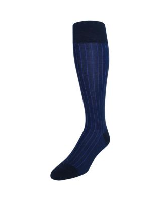Men's Valentino Vertical Stripe Over-the-Calf Mercerized Cotton Socks