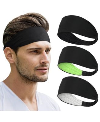 3 Pack Wicking Elastic Non Slip Athletic Workout Headbands For Running Basketball Cycling