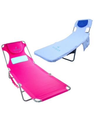 The Ladies Comfort Lounger Foldable Beach Chair and Custom Fitted Towel
