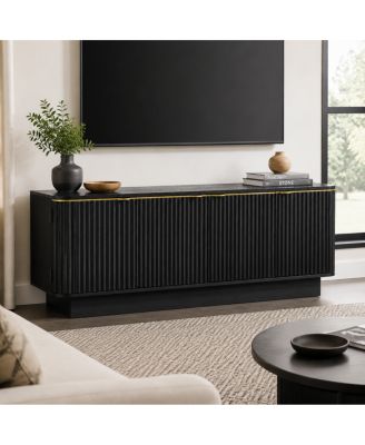 Mid-Century Fluted TV Stand for 70 Inch TV with Storage Cabinets