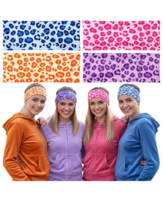 Women's Non-Slip Leopard-Print Headbands, 4-Pack
