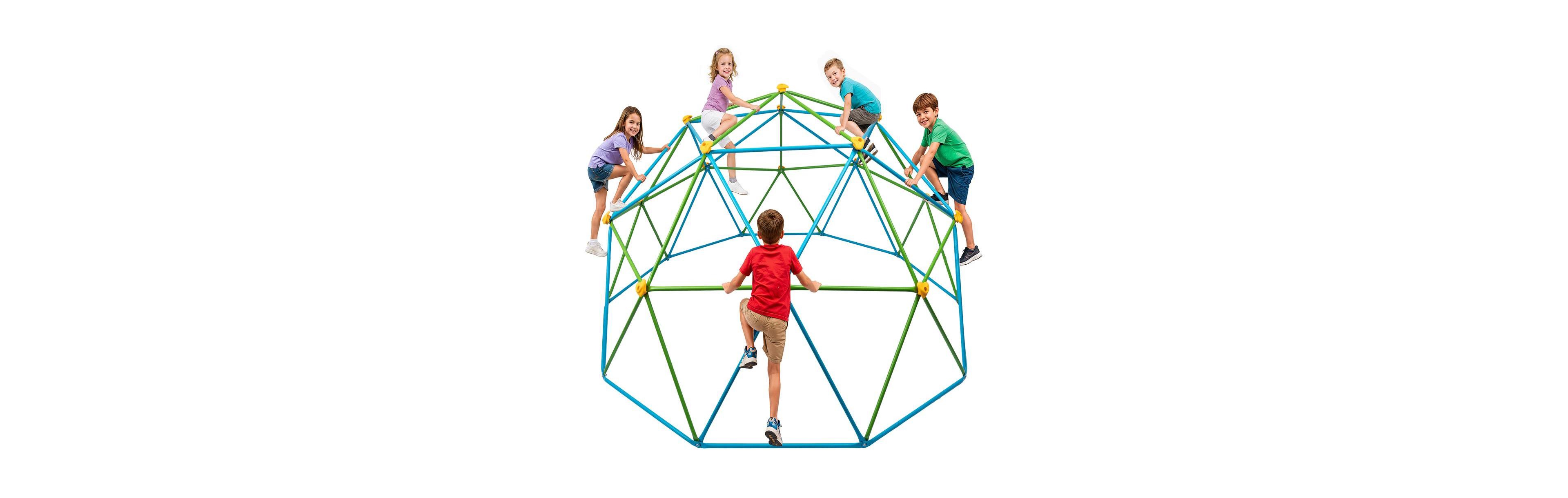 Hurtle 10 Ft Climbing Dome for Kids Ages 4-12, Steel Outdoor Jungle Gym and Monkey Bars for Backyard Active Play