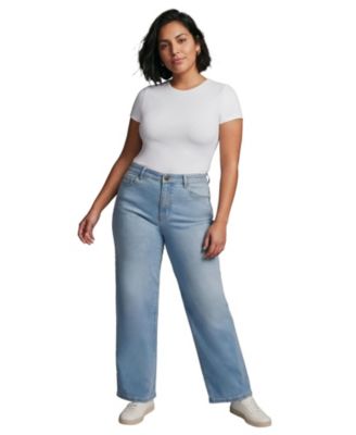 Plus Size Butter Wide-Leg High-Waisted Stretch-Denim Jeans
