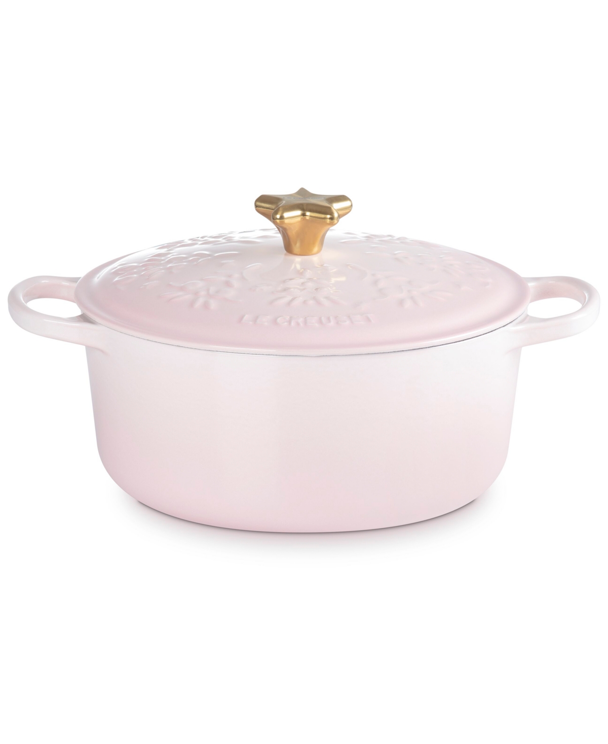 Le Creuset Noel Collection 4.5-Qt. Enameled Cast Iron Signature Round Dutch Oven - Shell Pink