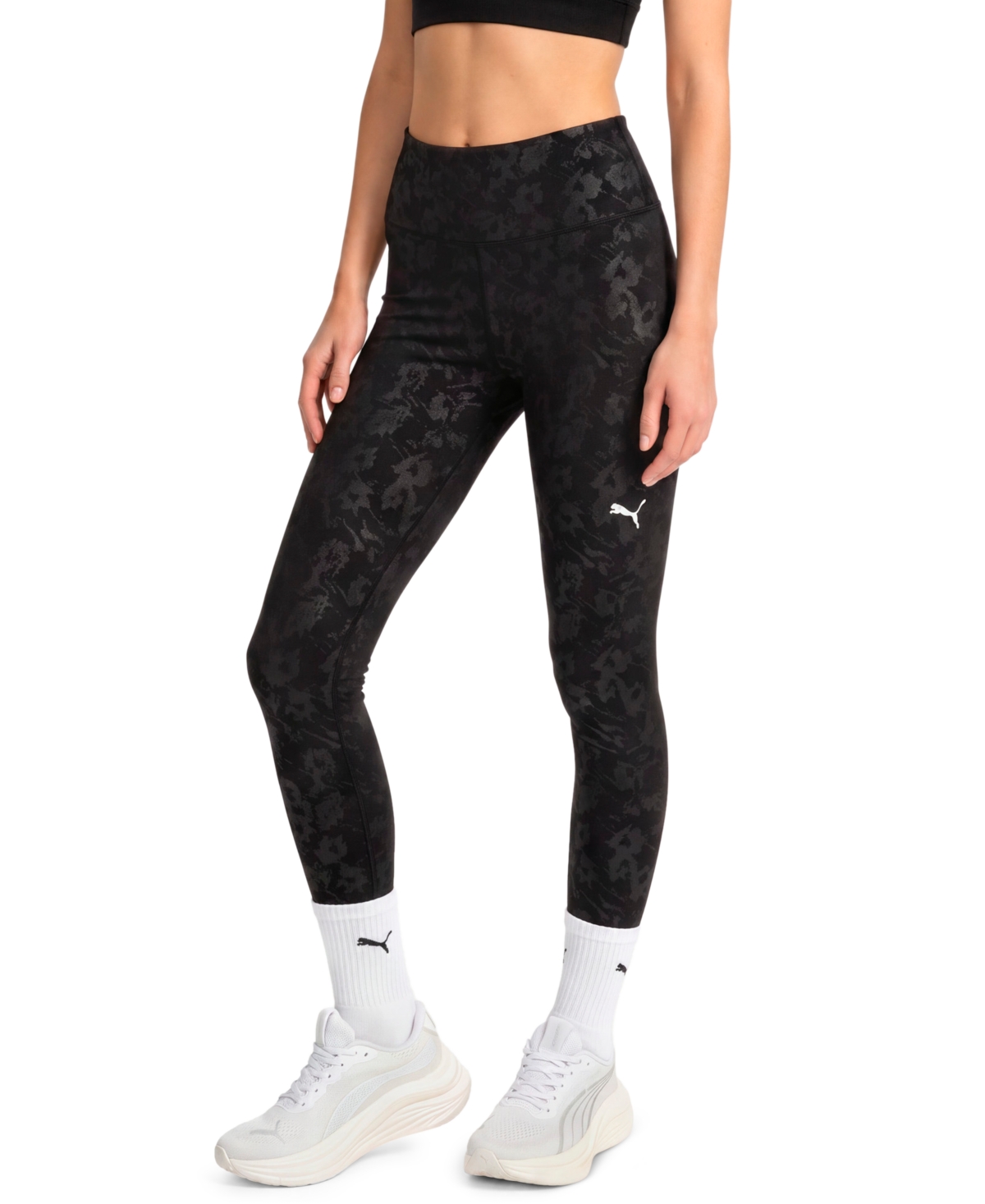 Puma Women's Tad Essential Fast High-Waist 7/8 Length Floral-Print Leggings