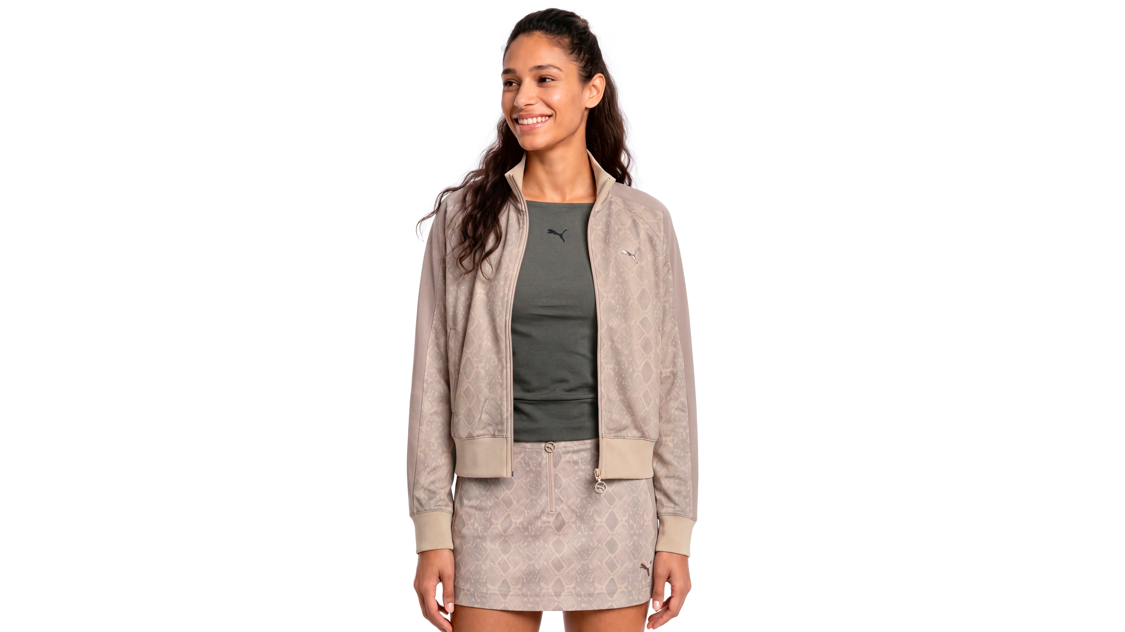 Puma Women's T7 Snake Aop Mock-Neck Track Jacket