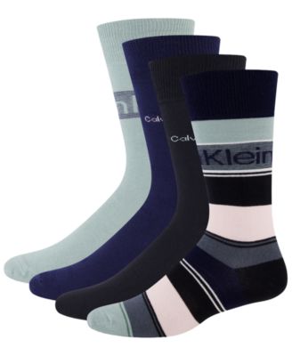 Men's Ribbed Cotton-Blend Dress Crew Socks, 4-Pack