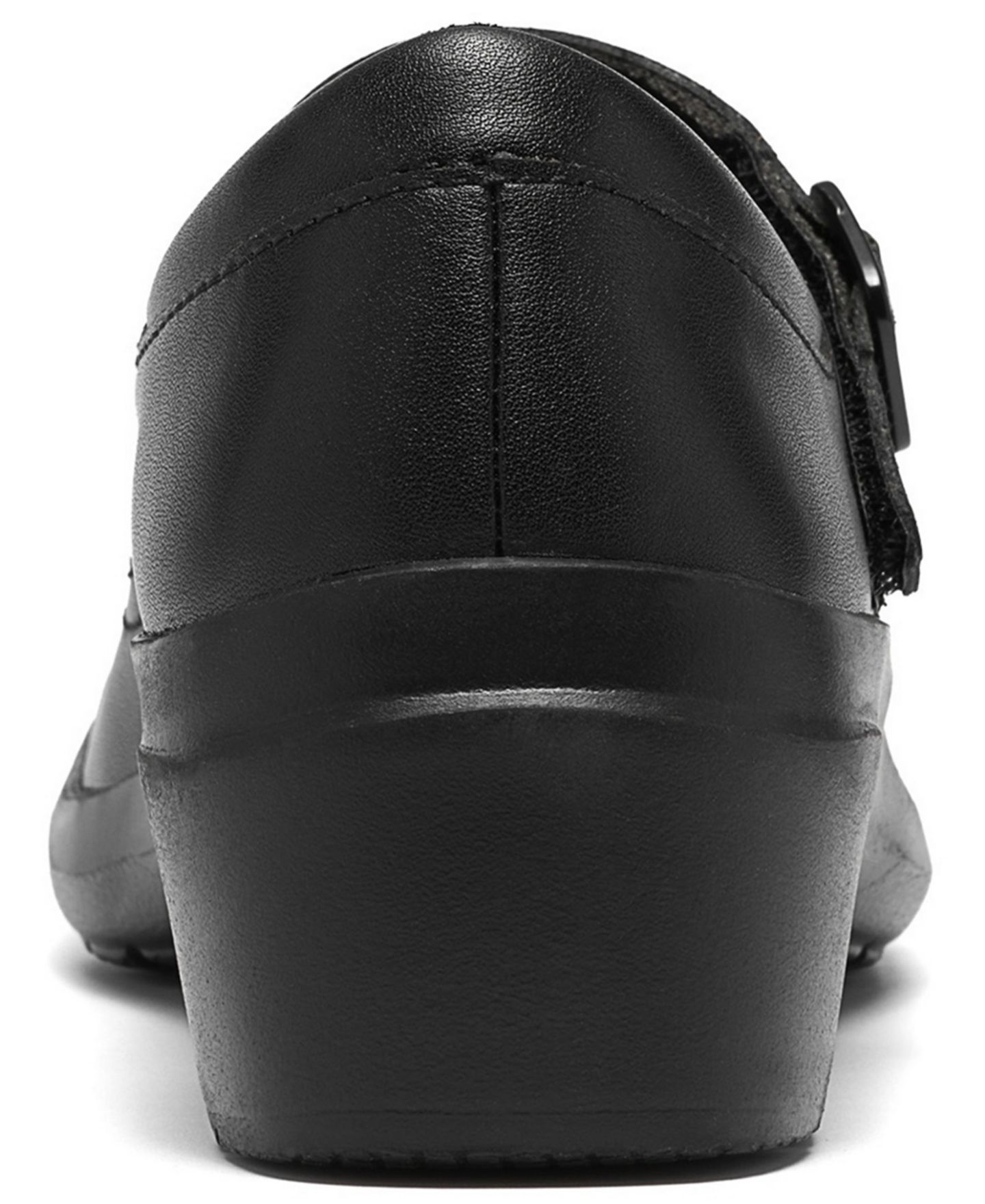 Женские балетки Clarks Angie Jane Mary Jane Arch-Support Round Toe Flats, цвет: Чёрный кожаный — фото 3