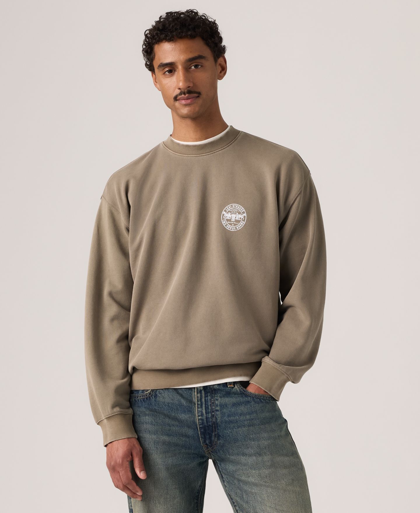Мужской свитшот Levi's Sunset с принтом и круглым вырезом, цвет: Brindle — фото 2