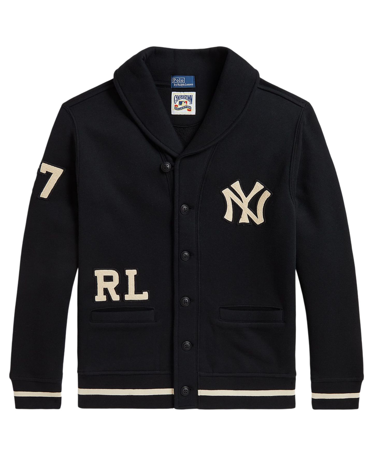 Кардиган Polo Ralph Lauren New York Yankees Shawl-Collar Long-Sleeve для мальчиков, цвет: Чёрный — фото 1
