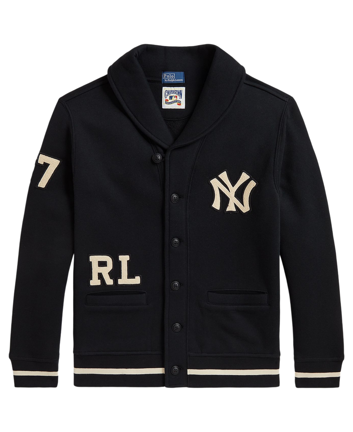 Polo Ralph Lauren Boys' 8-20 New York Yankees Shawl-Collar Long-Sleeve Cardigan