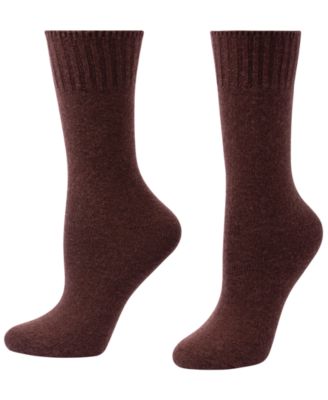 Women's Cashmere-Blend Ribbed-Welt Crew Socks