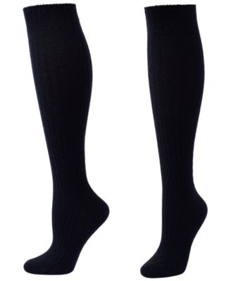 Women's Cashmere-Blend Ribbed Knee-High Socks