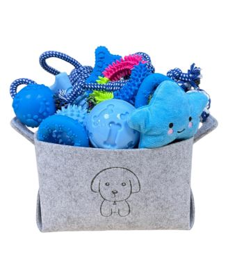 21 Pack Dog Toy Bundle With Storage Basket For Small Medium Dogs