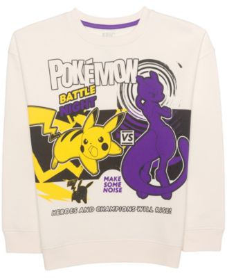 Boys' 8-20 Pok&eacute;mon Battle Night Long-Sleeve Crewneck Screen-Print Sweatshirt