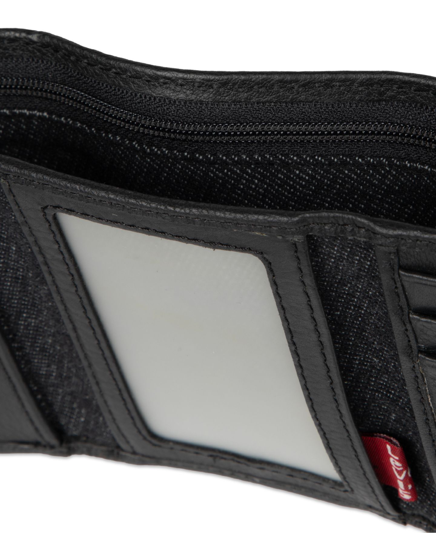 Мужской кошелёк Levi's RFID Leather Trifold Wallet, цвет: Чёрный — фото 5