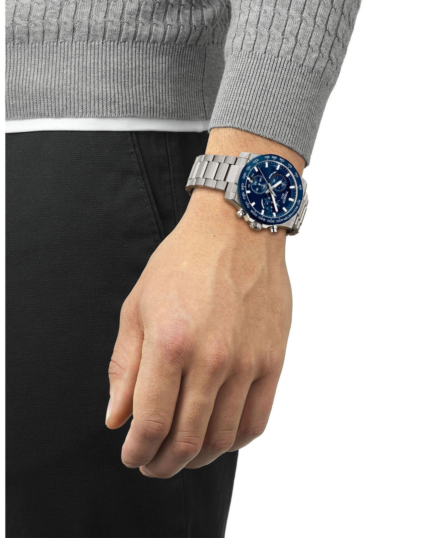 Мужские часы Tissot Quartz Chronograph Supersport Stainless Steel Watch 42mm — фото 5