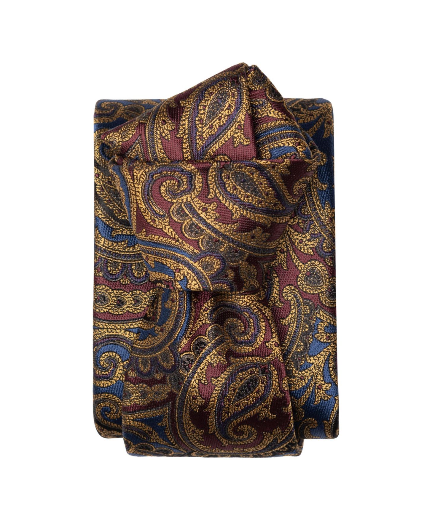 Мужской галстук Elizabetta San Carlo Paisley Jacquard Tie, цвет: Сапфировый / Рубиновый — фото 1