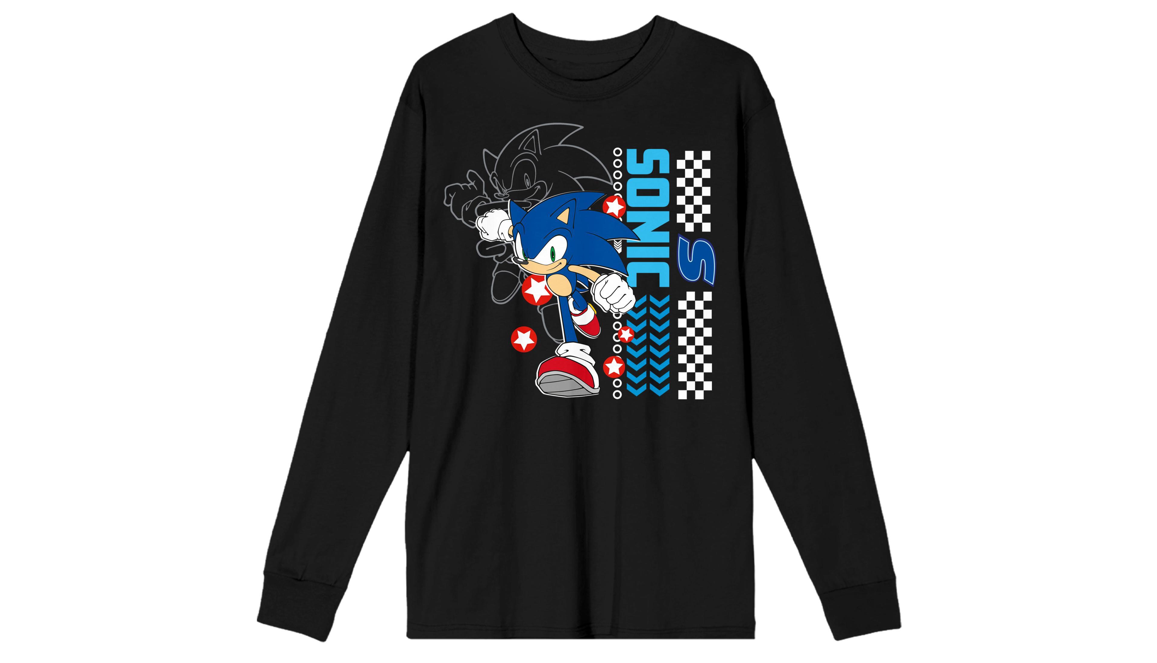 Sonic The Hedgehog Modern Men's Long-Sleeve Graphic Blue T-Shirt