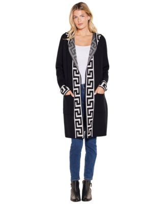 Women's Hooded Open-Front Duster Cardigan Sweater