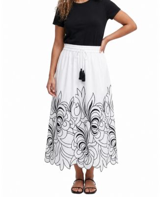 Women's Embroidered Elastic Waist Skirt