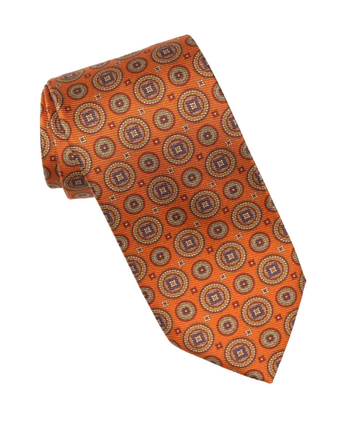 Elizabetta Men's Farnese Medallion Print Extra Long Tie
