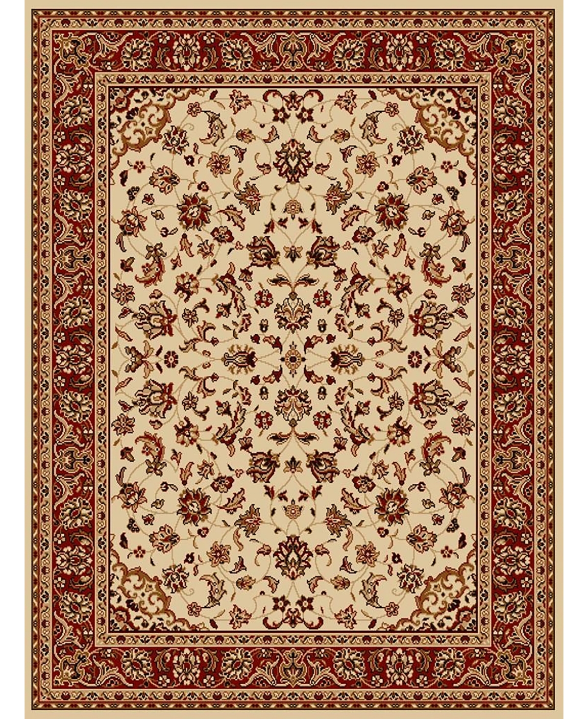 Closeout! Km Home Pesaro Kashan Ivory/Brick 7'9" x 11' Area Rug