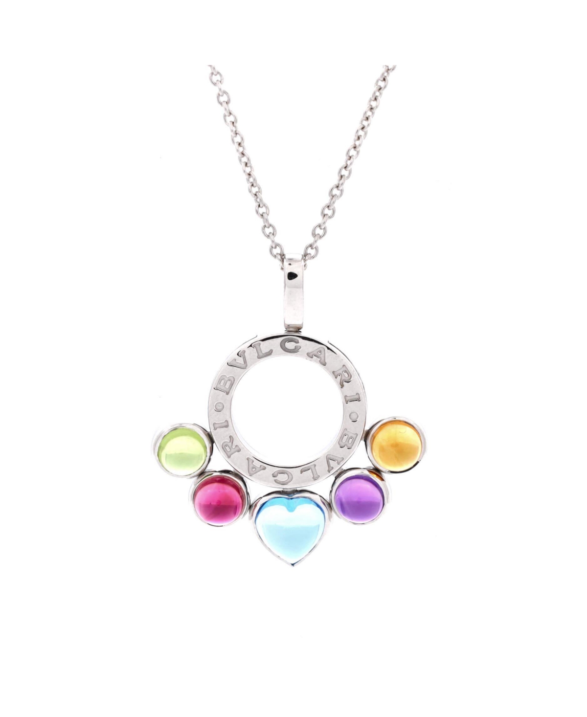Pre-Owned Bvlgari Allegra Round Pendant Necklace - 18k white gold