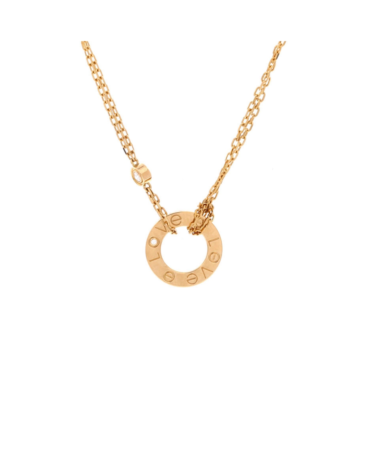 Pre-Owned Cartier 2 Diamonds Love Pendant Necklace - 18k yellow gold