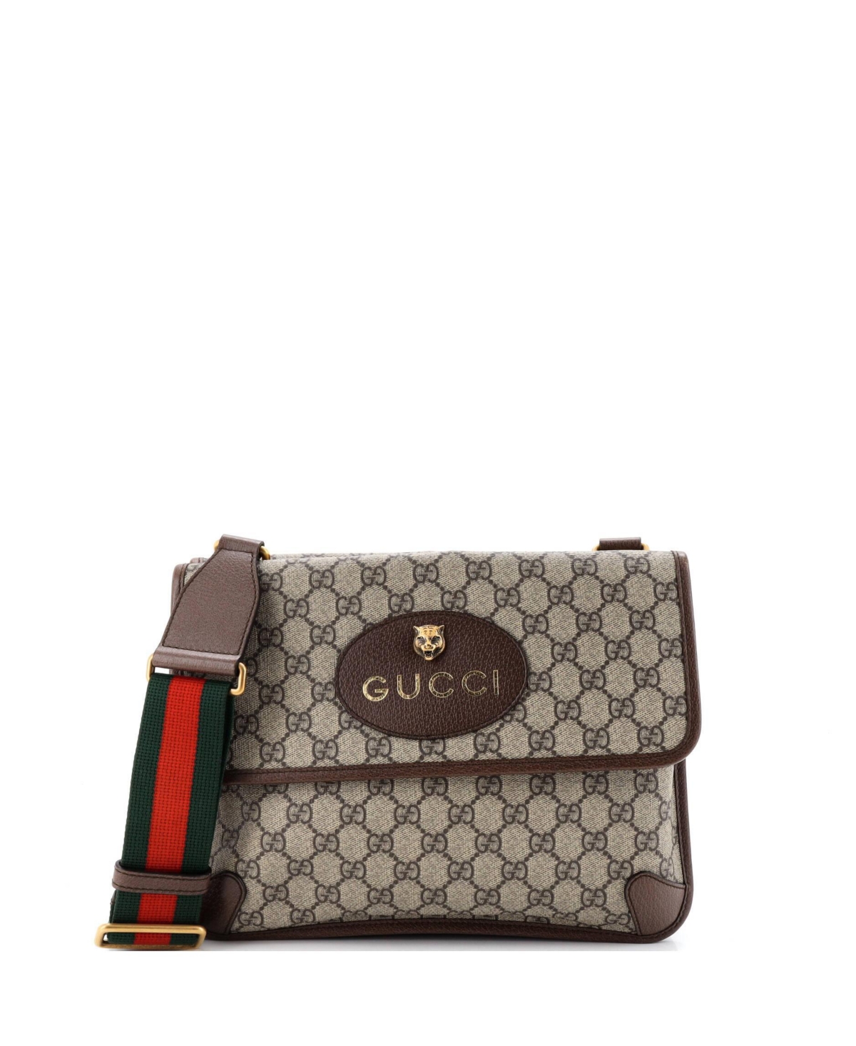Pre-Owned Gucci Medium Neo Vintage Flap Messenger Gg Coated Canvas - Brown