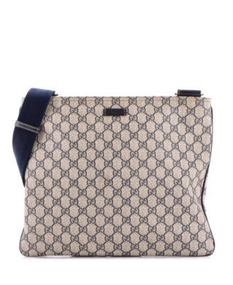 Large Zip Top Messenger Bag GG Coated Canvas