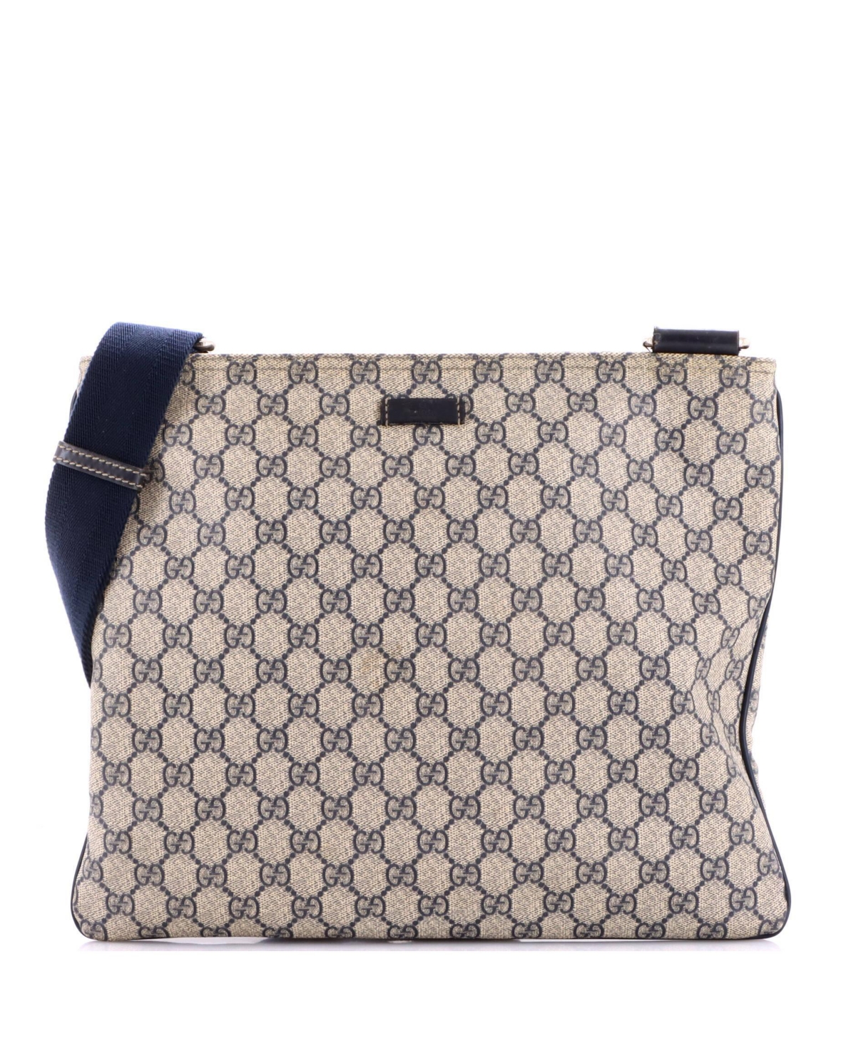 Pre-Owned Gucci Large Zip Top Messenger Bag Gg Coated Canvas - Natural