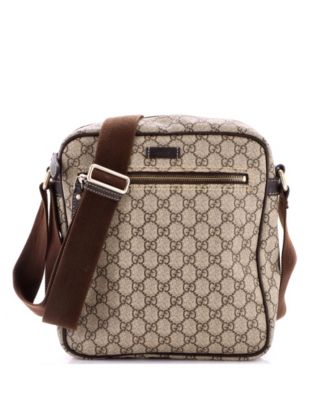 Medium Front Zip Messenger GG Coated Canvas