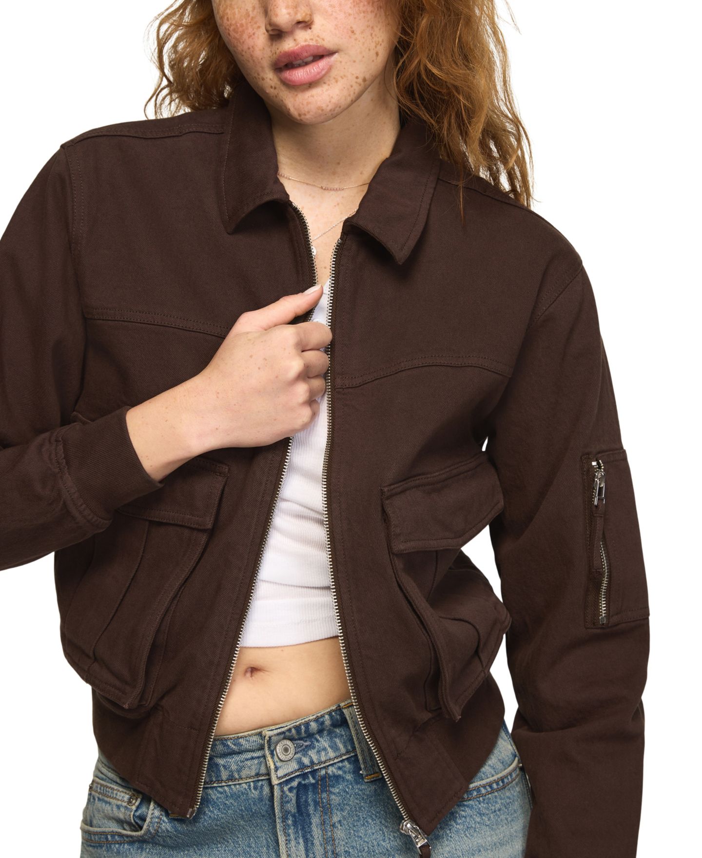 Женская куртка Lucky Brand Lucky Legend Fall Zip-Up Bomber, цвет: Шоколадный варёный — фото 2