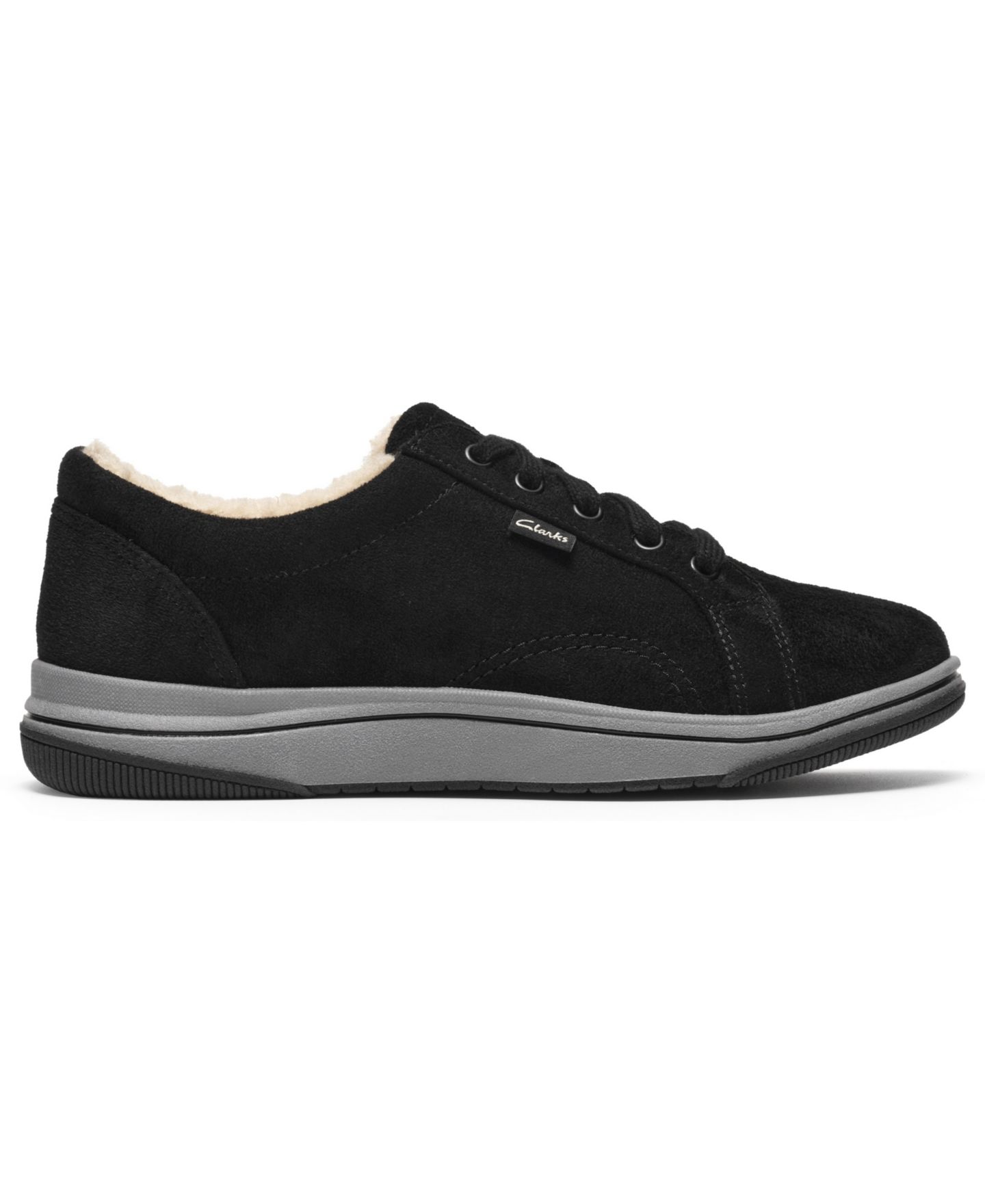 Женские кроссовки Clarks Breeze Warm Suede Faux Fur, цвет: Чёрный — фото 2