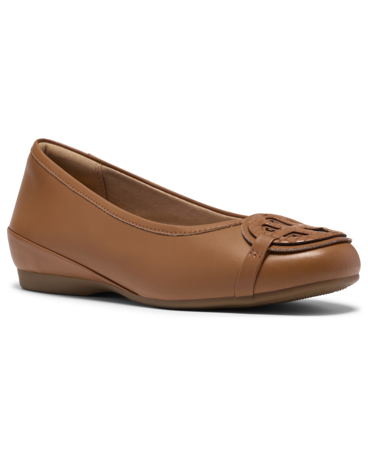 Clarks Collection Cathrynn Luna Leather Wedge - Tan - Size 8 1/2-w