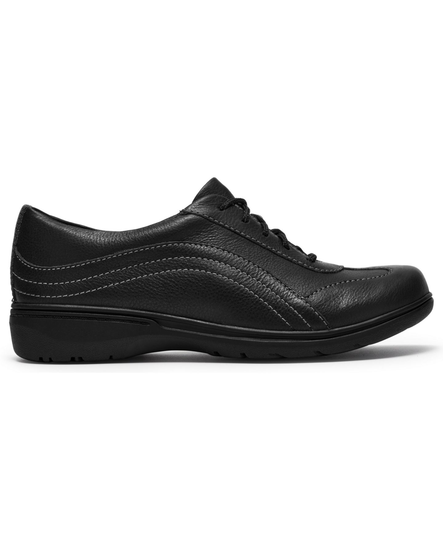 Женские кроссовки Clarks Carleigh Dream Leather Work Sneakers, цвет: Чёрный кожаный — фото 2