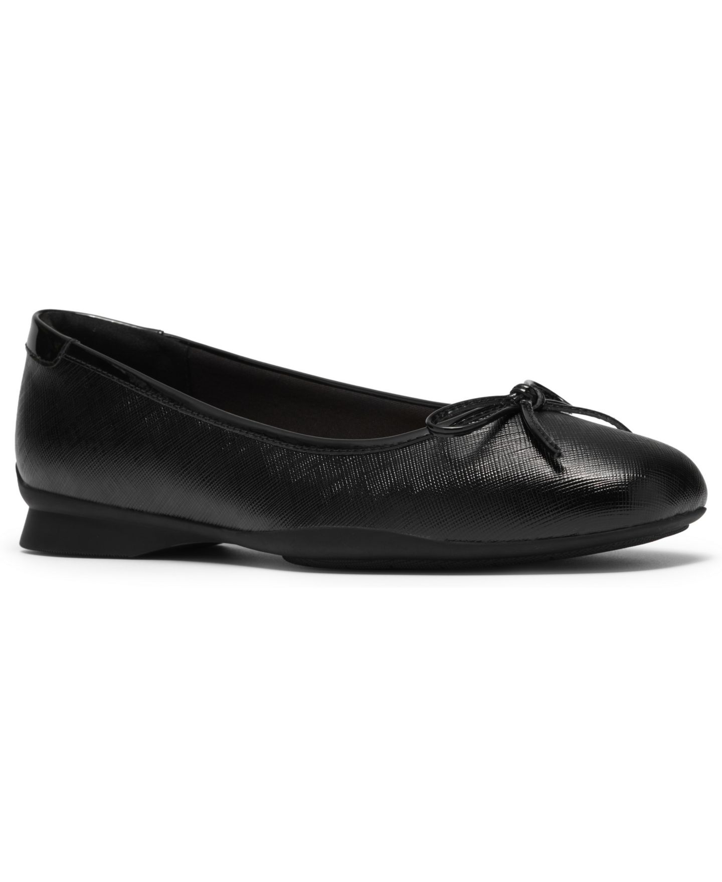 Женские балетки Clarks Collection Jazmynn Bow Round Toe Flats, цвет: Чёрный — фото 1