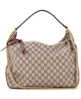 Large Chain Hobo GG Coated Canvas