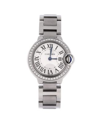 Ballon Bleu de Cartier Quartz Watch in Stainless Steel with Diamond Bezel 28mm