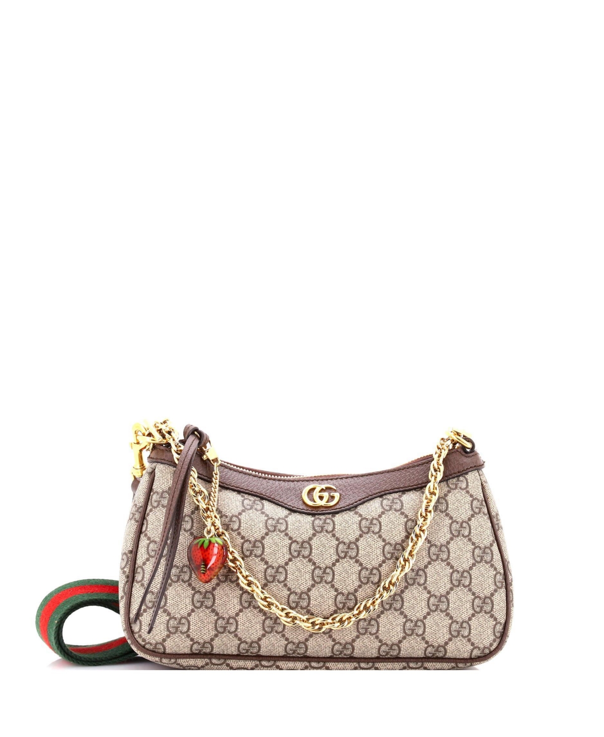 Pre-Owned Gucci Small Ophidia Charm Shoulder Bag Gg Coated Canvas - Brown