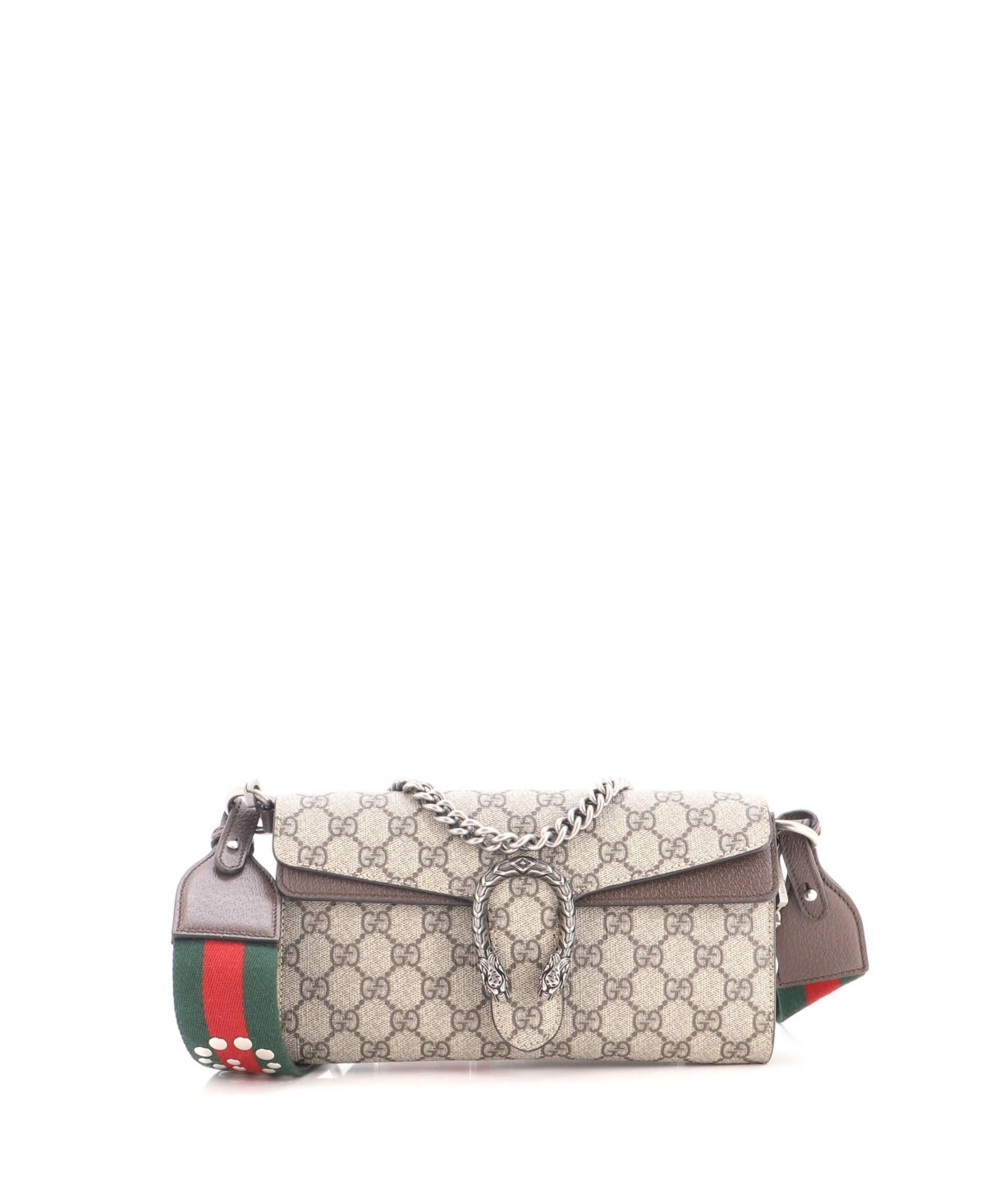 Pre-Owned Gucci Small Dionysus East-West Flap Bag Gg Coated Canvas - Brown